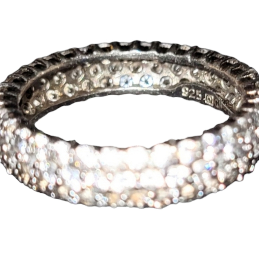 Beautiful Size 5 .925 Sterling Silver w/White Sapphire Stones. Lot 2